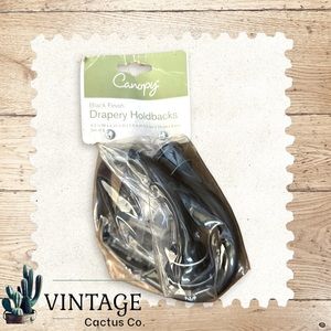 NEW Canopy Black Finish Drapery Holdbacks